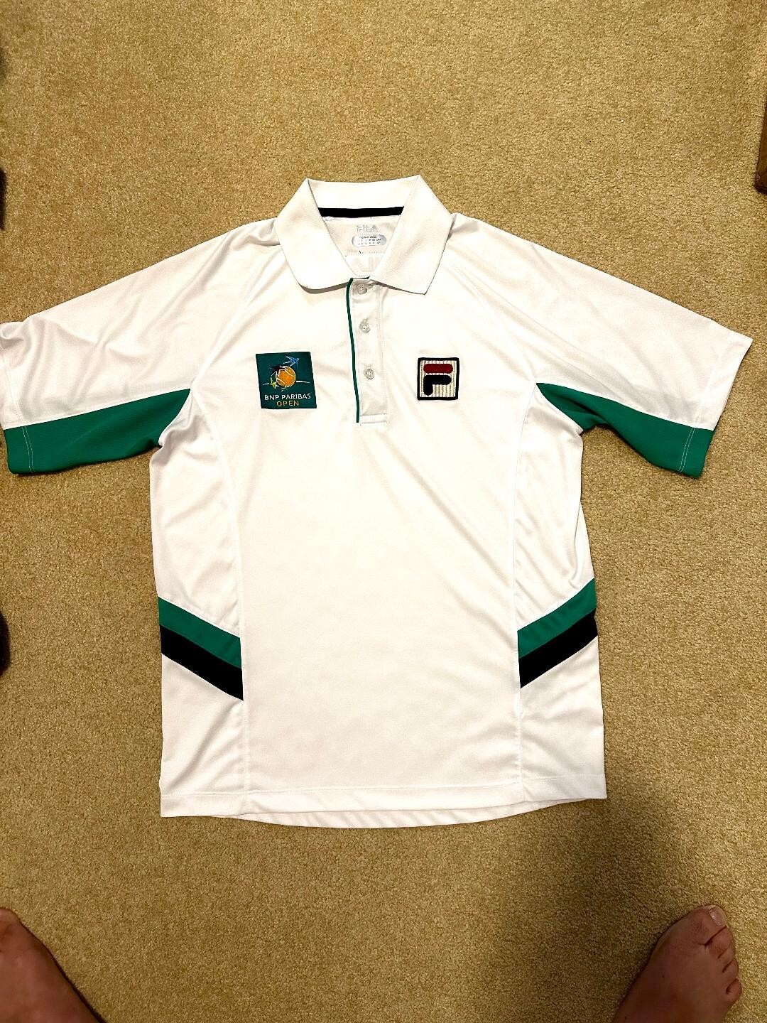 FILA BNP Paribas Open Tennis Polo Shirt Teal Blue White