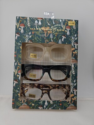 Maxstudio Designer Reading Glasses 3.00 NEW Eyeglasses