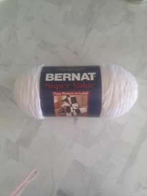Bernat 164053-7391 Super Value Solid Yarn-White