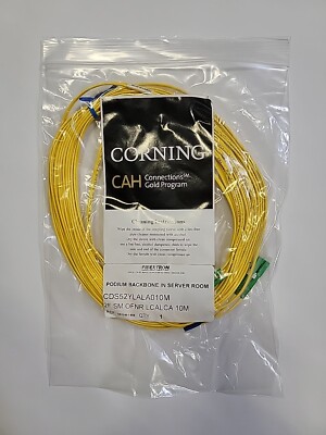 Corning Gold 10M LC/APC-LC/APC Duplex SM 3MM Fiber Optic Patch Cable LC-APC NEW