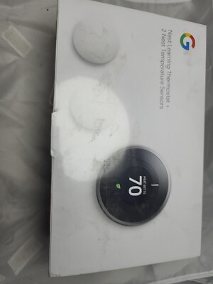 Google Nest 3rd Gen Thermostat with 2 Nest Temperature Sensors