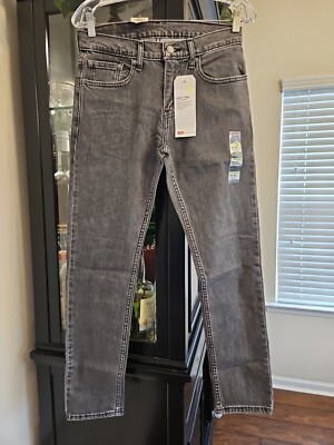 Levis Mens 512 Slim Taper Fit Stretch Charcoal Gray Jeans Tag Size 28X30 0683