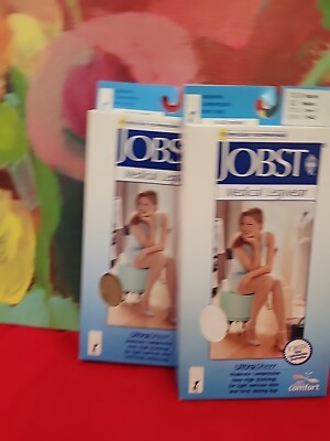 JOBST UltraSheer Lot Of 2 Pr Natural 15-20mmHg Medium Knee High CT New In Box