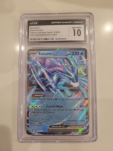 Pokémon 2023 Suicune ex 010/034 TCG Classic CLB Holo CGC 10