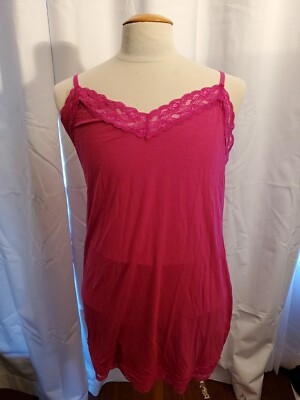 Lane Bryant Essential Cotton Cami Hot Pink Size 18/20 Long
