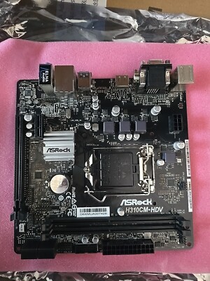 ASRock H310CM-HDV Motherboard Intel H310 LGA 1151 DDR4 Core D-Sub mATX DVI-D