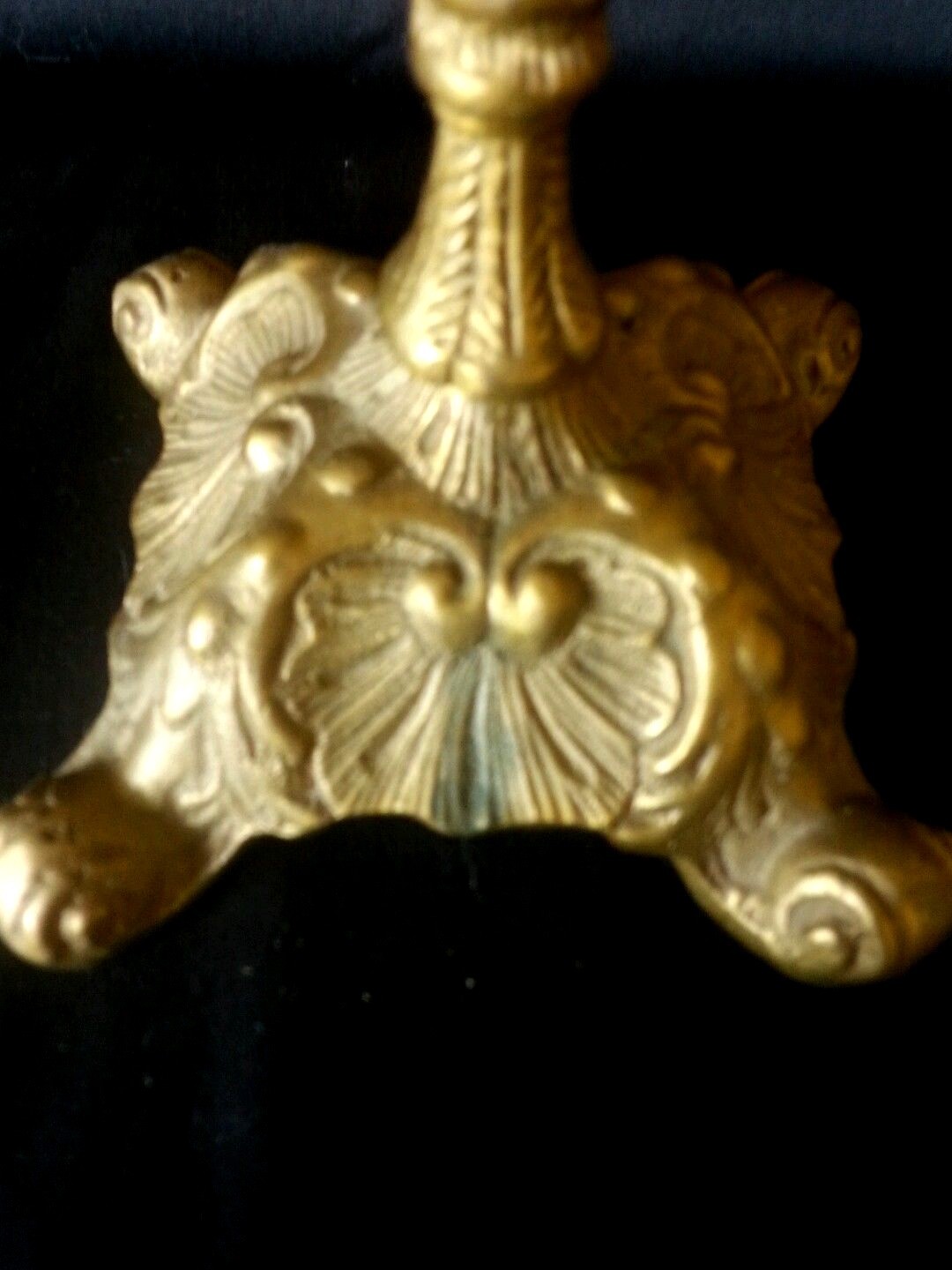 Vintage Candelabra Ornate Metal Brass Finish Glass Inserts For Votive Candles