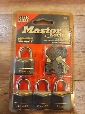MASTER LOCK 3/4in (19mm) Solid Body Padlock, Keyed Alike, 4-Pack, 4 Keys, 2003