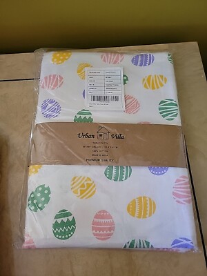 Urban Villa Easter Egg Oblong Tablecloth 60'' X 84'' Cotton New in Package