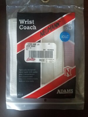 Football Wrist Coach Plastic View Window Adult White Adams USA Neumann WC3