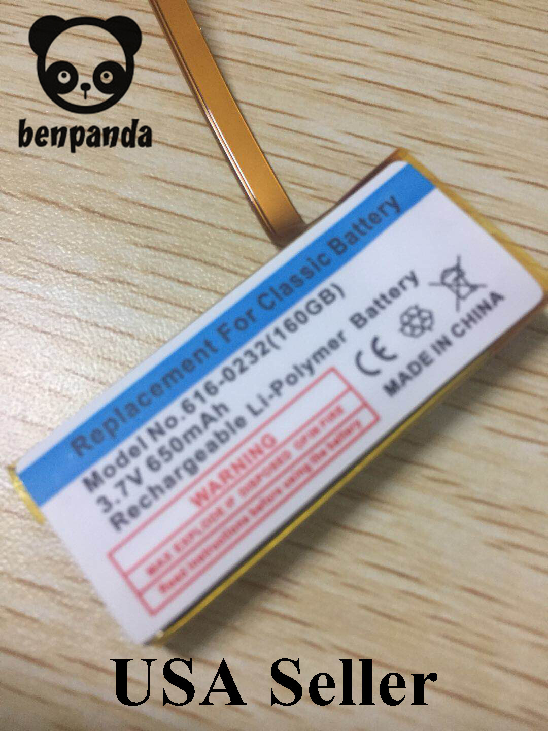 Replacement battery for iPod Classic thin 6th 80GB 120GB 7th 160GB 5th