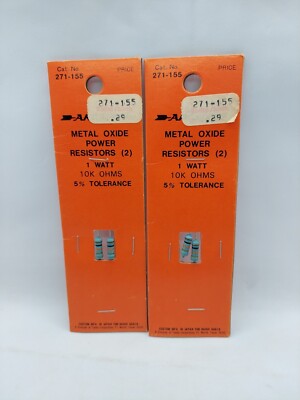 2 Pack Of 2 Archer Metal Oxide Power Resistors 1 W 10K Ohms 271-155