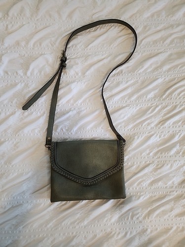 Jen & Co Vegan Leather Crossbody Bag Small Olive Green Removable Strap Clutch