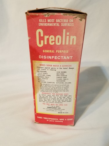 Creolin Deodorant Cleanser 16oz pint Concentrate  Creolina 3/4 full