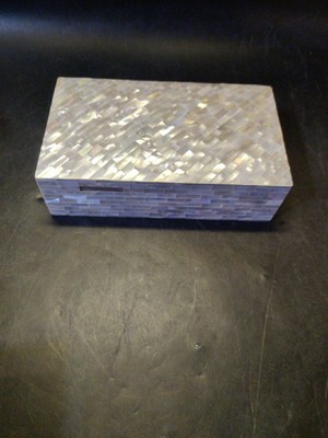 Capiz Mother of Pearl Shell Trinket Box Tile Mosaic