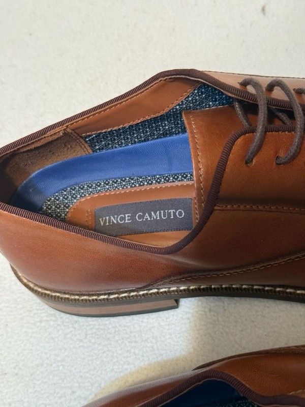 Vince Camuto Men’s Vy-Lawsen Brown Leather Oxford Shoes Size 11M Preppy Old