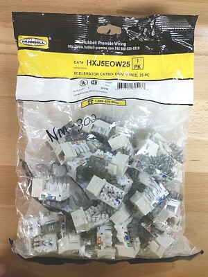 Hubbell HXJ5EOW Cat5e Jacks, Office White