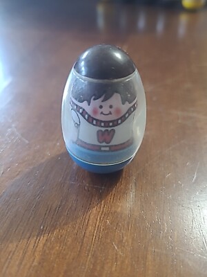 Vintage Hasbro Weebles Wobbles Brown/Blue  Boy Slingshot 1973 2''