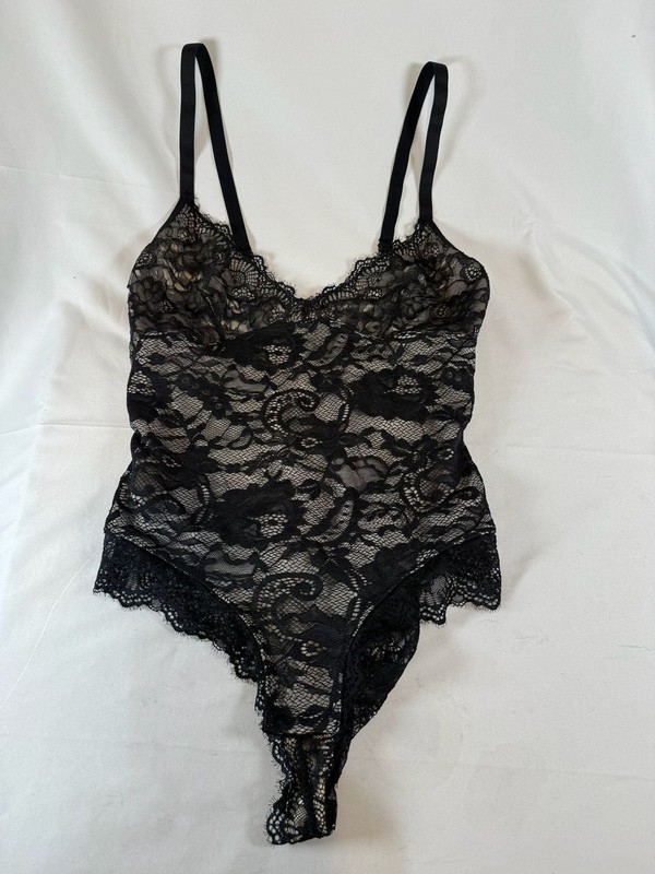 Women’s Black Lace Shapewear Bodysuit Size 2XL Thong Tummy Control Lingerie