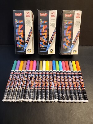 Paint Markers 20 Piece Fine Tip Oil-Based Permanent Quick-Dry Paint Mark