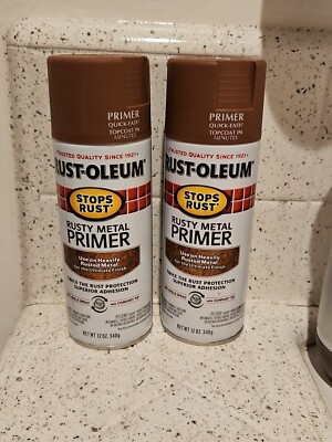 2 - (12 oz cans) Rust-Oleum 7769830 Stops Rust Rusty Metal Primer Spray NEW!