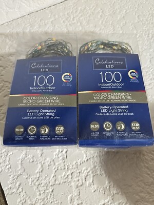 NEW LED CELEBRATIONS MULTI COLOR  MICRO LIGHTS 16.5 FT 100 LED's LIGHTS 2 BOXES