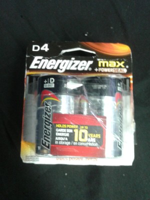 Energizer MAX Alkaline D Batteries- 4-Pk.  12/2027