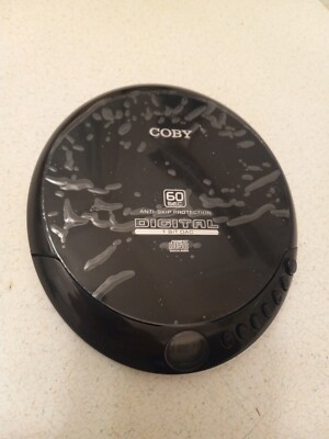 COBY Portable CD Player NO headphones CD-191-BLK TESTED WORKS headphone use 1/8 