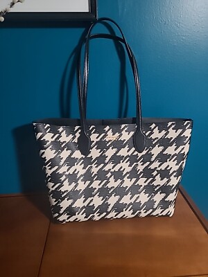 KATE SPADE New York  Houndstooth Printed Large Tote Black/Multi