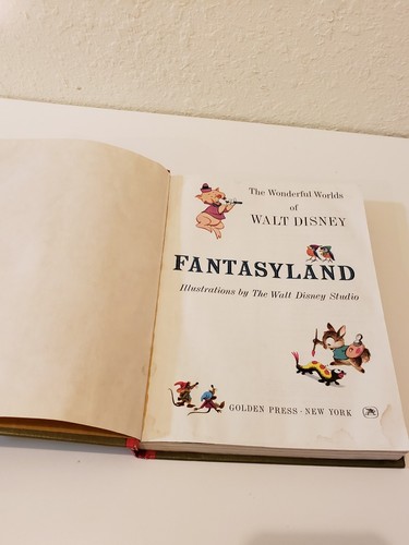 Vintage Wonderful Worlds Of Walt Disney Fantasyland Book Golden Press