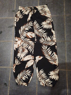 Women's Loose Harem Bohemian Hawaiian Summer Trousers Size XL
