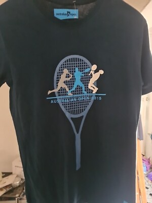Tennis T-shirt  Australian Open 2015 cotton top. Official T Shirt  Small 34''-36''
