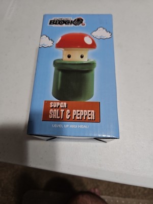 Arcade Block Super Salt & Pepper Shakers Super Mario Mushroom Inspired 2015 -NEW