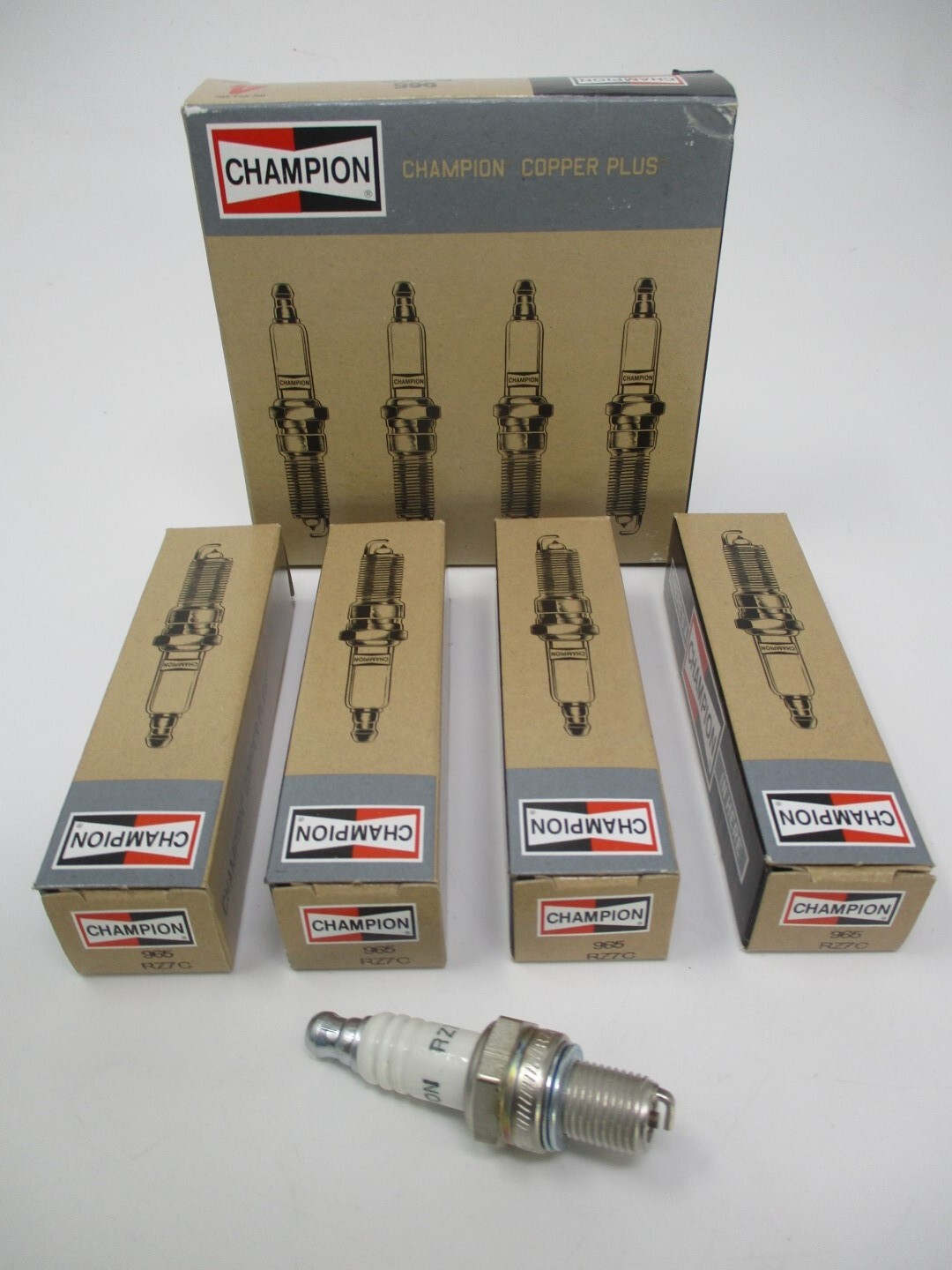 4 Genuine Champion RZ7C 965 Spark Plug Cross over NGK 3066