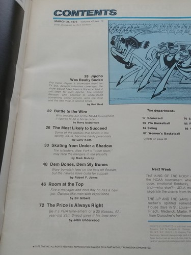 Sports Illustrated March 31 1975 -  Kent Benson Vintage Magazine