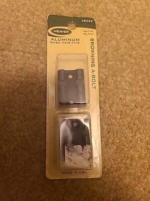 Weaver 48462 Aluminum Matte Black Base Pair Fits Browning A-Bolt 22 Medallion