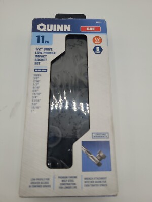 Quinn 11 Pc. 1/2'' Dr Sae Low Profile Impact Socket Set 3/8''-1'' 59771 Foam Holder
