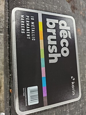  Karin Deco Brush Metallic Permanent Markers, 10ct NEW  FREESHIP  