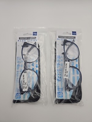 (2) Foster Grant BLUE LIGHT +1.50 Reading Glasses Parker Brand New