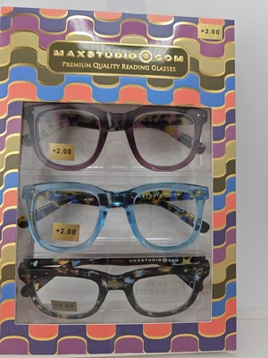 Maxstudio Designer Reading Glasses 2.00 NEW Eyeglasses
