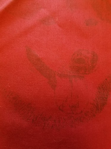 Red Cotton Blend Fabric with Black Malamutes Huskies 1 Yard 44