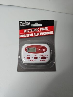 Cooking Concepts Electronic Kitchen Timer ClipMount BLACK NIP **