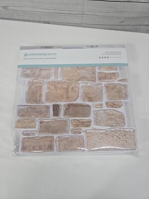 NEW Commomy Decor 10 Pcs 3D Brown Brick Peel and Stick Wall Tiles 11.8 x 11.8 