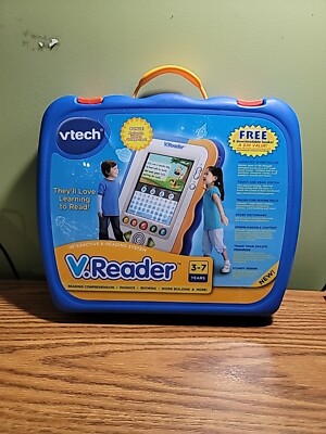 V-Tech V-Reader Interactive E-Book Reading System W/Carrying Case & 6 Cartridges