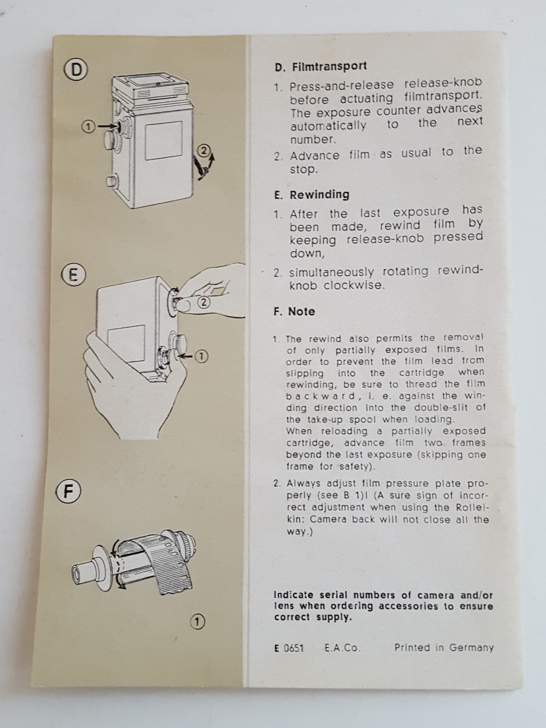 Camera Brochures, Booklets  Kodak, Bolex,  Brumberger,  Rolleiflex