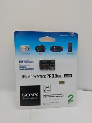 Genuine Sony 2GB Memory Stick PRO Duo Card - OEM MSMT2G Unopened PSP Cyber Shot