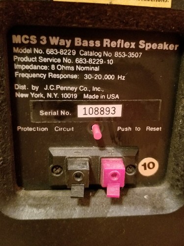 mcs speakers 3 way bass reflex 683 8229