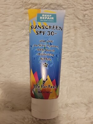 Reef Safe Sunscreen SPF 30 All Natural, Water Resistant, 4oz Free Ship! New Seal