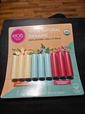 BEST OF EOS ALL NATURAL SHEA LIP BALM 9 PACK. Gluten Free, Cruelty Free