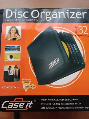 Vintage Case It CD DVD Wallet Travel Case Black  NOS 2003 Writing on Box